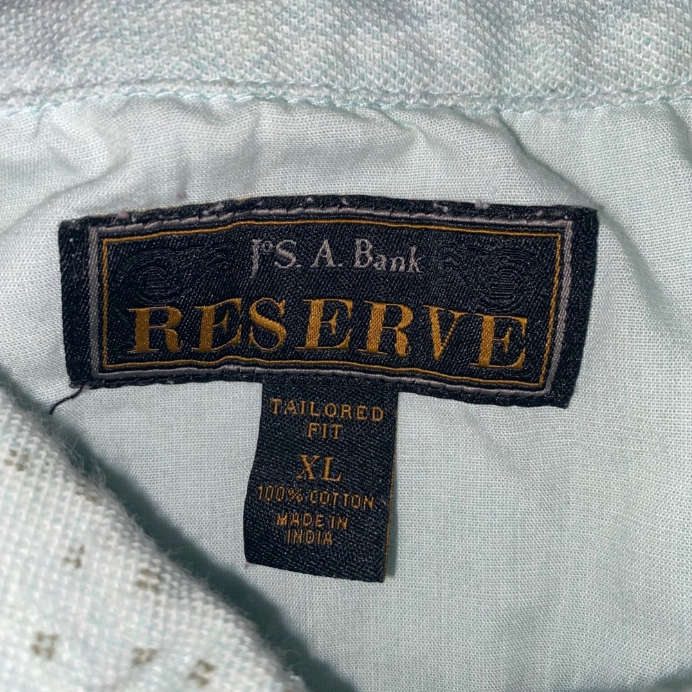 J.S. A. Bank Reserve Tailored Fit Button Down Short Sleeve Shirt XL - Picture 2 of 5